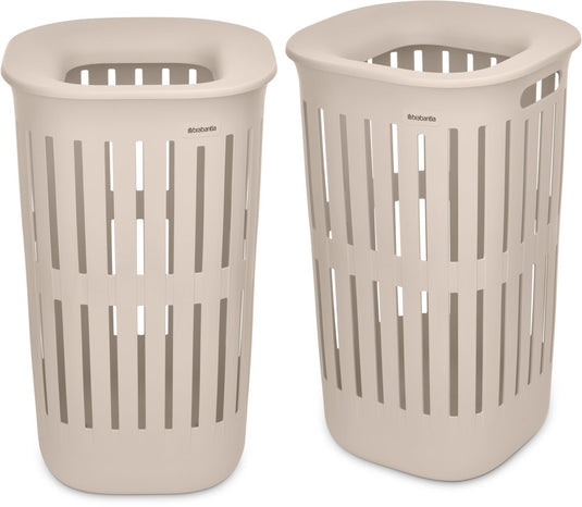Brabantia collect-it wasmand - set van 2 - met deksel - 55 l - soft beige