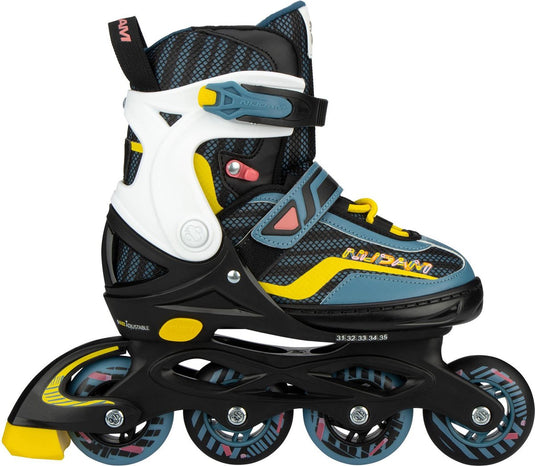 Nijdam inline skates verstelbaar - 33-37 - game patrol - blauw zwart