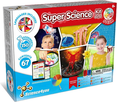 Science 4 you science4you 6-in-1 super science – educatieve experimenteerdoos natuurkunde chemie – 25+ proeven – voor kinderen 8+