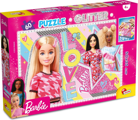 Lisciani - barbie - glitter puzzel - selfie! - 60 stukjes