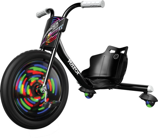 Razor riprider 360 lightshow - skelter - zwart - 360° draaien - led verlichting - voor kinderen - tot 73 kg - vanaf 5 jaar
