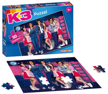 K3 legpuzzel 3 biggetjes en de wolven, 50st.