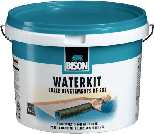Bison waterkit emmer 3 kg, lijm op waterbasis, voor vloerbedekking, oplosmiddelvrij