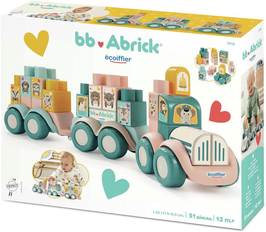 Abrick playset ecoiffier train a construre