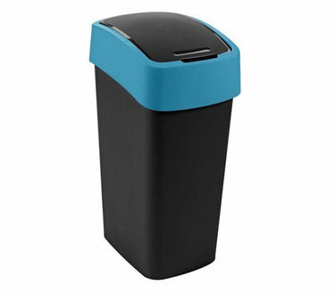Curver flip bin serie - prullenbak - 9l - dubbel openingssysteem - zwart navy