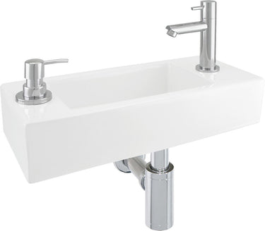Differnz fonteinset sapon - met unieke ingebouwde zeepdispenser - wit