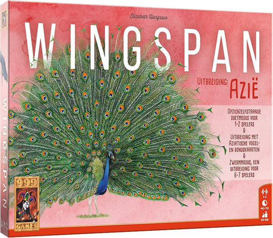 999games 999 games wingspan: azie bordspel (nederlands, uitbreiding, 1 - 7 spelers, 40 minuten, vanaf 10 jaar)