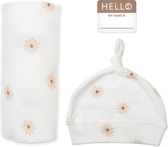 Lulujo hello world swaddle mutsje - daisies