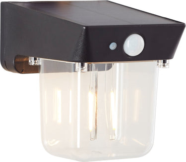 Brilliant parson - buiten wandlamp - led 2w - solar - 240 lm - 2700k - sensor - ip44 - zwart