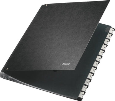 Leitz bureaumap karton - 1-12 tabs - a4 - zwart