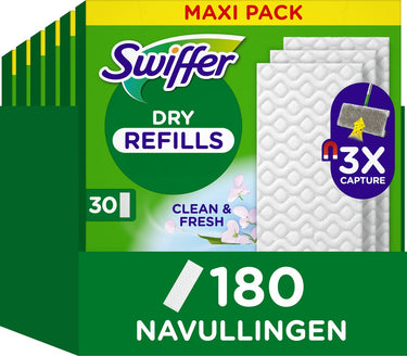 Swiffer dry vloerreiniger vloerdoekjes - 6 x 30 navullingen voor vloerwisser