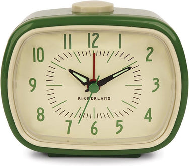 Kikkerland vintage retro wekker groen - classic alarm clock - slaapkamer accessoire - klassiek ontwerp