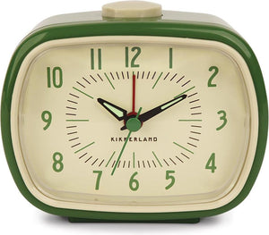 Kikkerland vintage retro wekker groen - classic alarm clock - slaapkamer accessoire - klassiek ontwerp