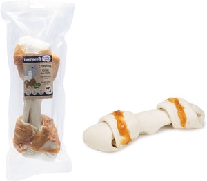 Beeztees culinair kauwknoop - hondensnack - kip - 1 stuk - 26 cm - 180 200 gram