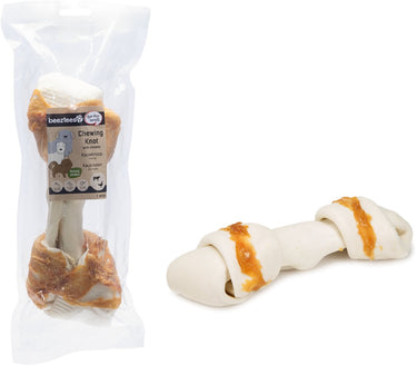 Beeztees culinair kauwknoop - hondensnack - kip - 1 stuk - 26 cm - 180 200 gram