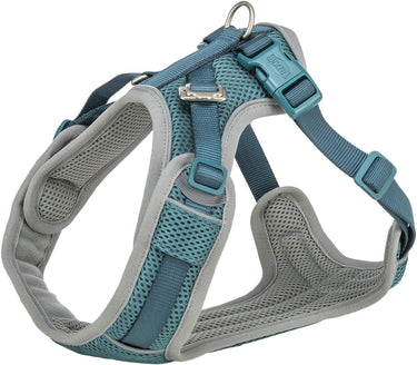 Trixie hondentuig - premium flexmesh brede borst petrol - maat l 63-92x2.5 cm, verstelbaar, reflecterend