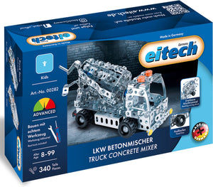 Eitech ® bouwdoos – betonmixer vrachtwagen – 340-delig – metalen bouwpakket met gereedschap – constructiespeelgoed – vanaf 8 jaar