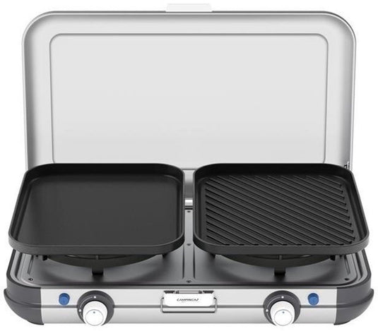Campingaz kitchen 2 grill and go cv - luxe camping kooktoestel – gas stove - grijs