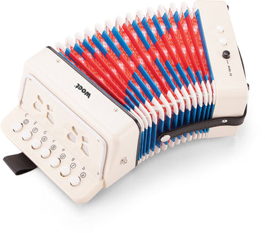 Woet ® speelgoed accordeon voor kinderen - speelgoedinstrument - wit - inclusief muziekboekje met 8 liedjes - vanaf 3 jaar
