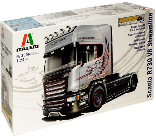 Italeri 3906 scania r730 v8 streamline “silver griffin” 1:24