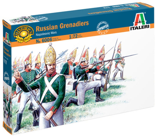 Italeri modelbouwpakket militaire voertuigen - 6006 russische grenadiers - napoleontische oorlogen - 50 figuren plastic - 1:72 - modelbouw