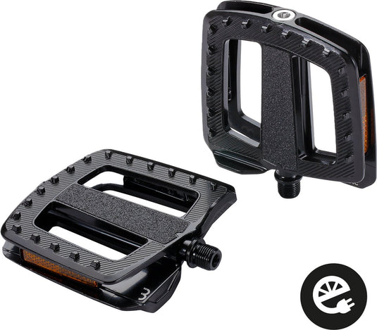 Bbb cycling fietspedalen anti slip - ergobase hp aluminium- e-bike gecertificeerd - ergonomisch - fietspedalen universeel: elektrische fiets cargo bikes - zwart - flat pedals - bpd-49