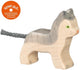Holztiger boerderij - kat klein grijs - 6x2x5cm - houten figuur - handgemaakt