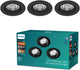 Philips led philips impala inbouwspot - 3-lichts - zwart - rond