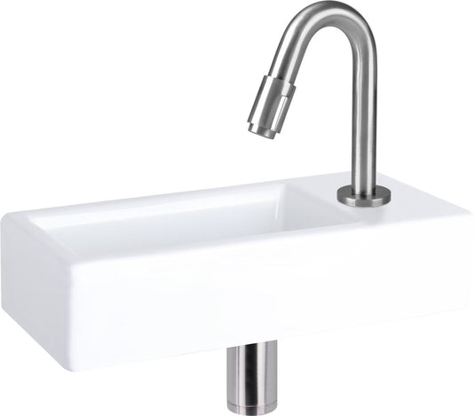Differnz fonteinkraan gebogen 19cm mat chroom