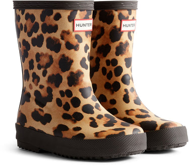 Hunter kids first leopard print boot leopard chocolate brown - maat 30