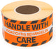 Raadhuis gevaar etiketten - handle with care - oranje zwart etiket - 250 stuks - sticker waarschuwing - rd-313001