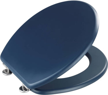 Wenko wc bril prima - mat donkerblauw mdf - fsc hout - rvs scharnieren - toiletbril - toiletzitting - donkerblauw - navyblauw