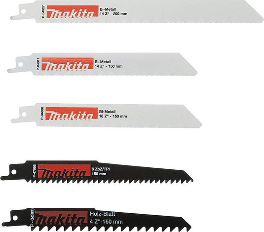 Makita p-83967 reciprozaagbladen set - metaal hout - 5 delig