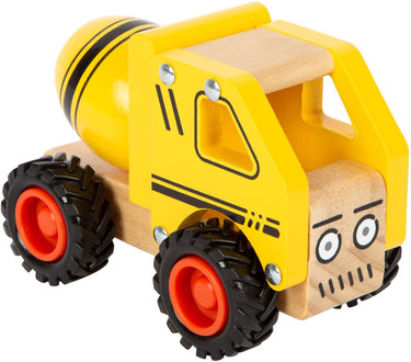 Small foot - houten cementvrachtwagen geel