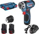 Bosch blauw gsr 12v-15 flexiclick accuschroefboormachine + gfa 12-b | 10.8v (2x 2.0ah accu + lader) - 06019f6001