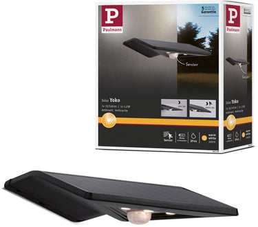 Paulmann solar led-huisnummerverlichting yoko schemergestuurde bewegingsmelder (ir) ip44 3000k 42lm antraciet