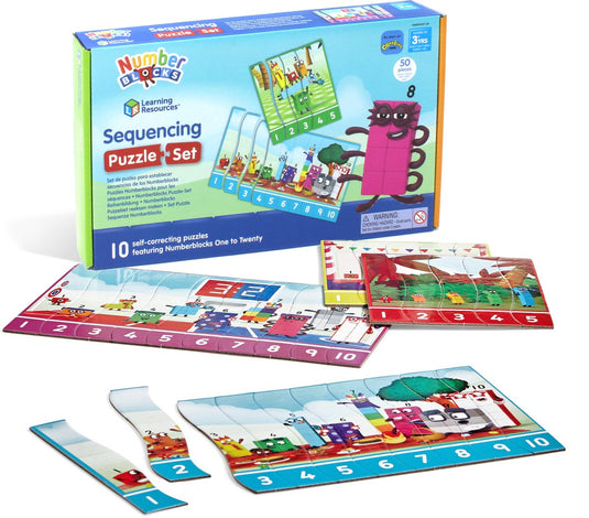 Learning resources number blocks - puzzel set - telrij - 3+