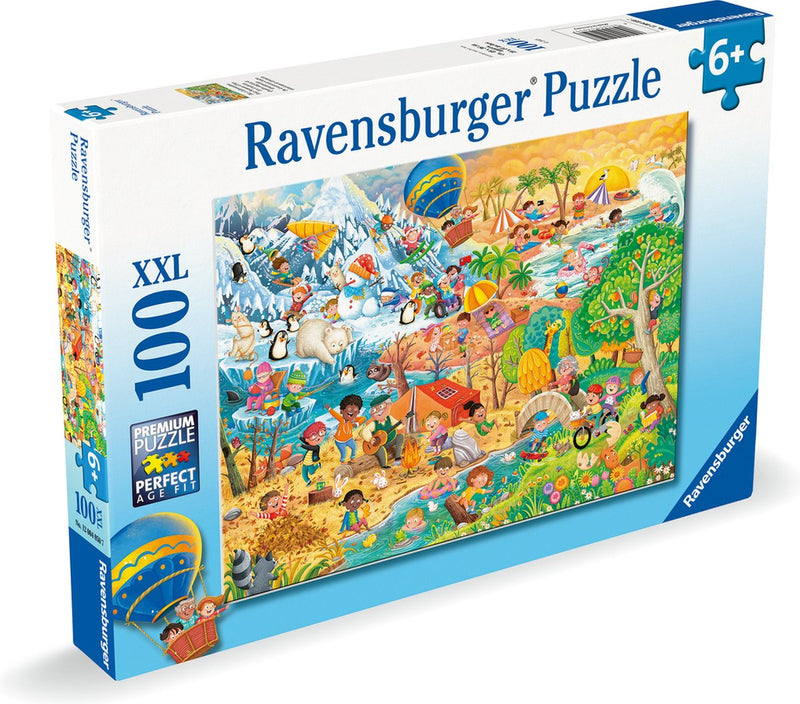 Load image into Gallery viewer, Ravensburger puzzel - vier seizoenen van plezier (4 seasons of fun) - 100 xxl stukjes
