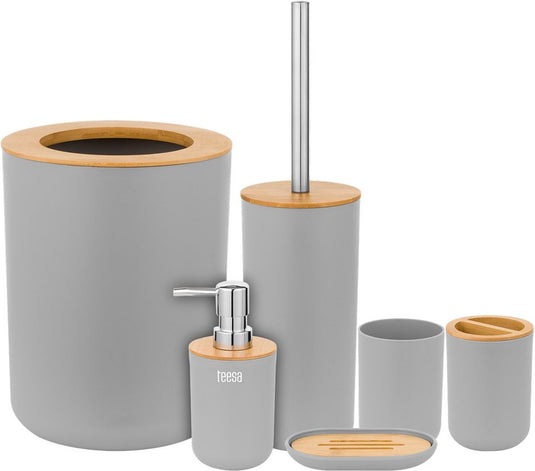 Teesa tsa0400-g - set badkameraccesoires, grijs