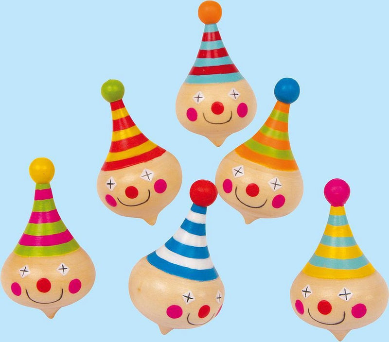 Load image into Gallery viewer, Small foot - houten tol clown - 6st.
