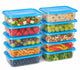 Merkloos sans marque alpina vershoudbakjes 10 stuks - diepvriesbakjes 600ml - meal prep bakjes luchtdicht met deksels - kunststof