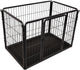 Flamingo hondenren – puppyren – hondenkennel – hondenbench – kazan zwart s – 93x59x64cm – metaal met epoxy coating – schuifslot – uitneembare lade – voor kleine honden – binnen
