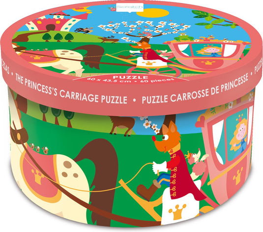 Scratch puzzel - prinsessenkoets - 60x43.5cm - 60 stukjes - 4 jaar