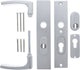 Starx deurkruk op schild - aluminium f1 - aluminium - - deurklink op skg*** met kerntrekbeveiliging 195x50mm pc55 72 aluminium f1