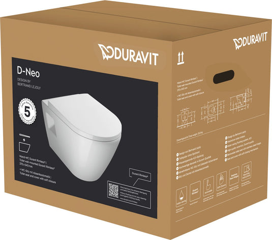 Duravit d-neo wandclosetpack 37x54x40cm wit glans