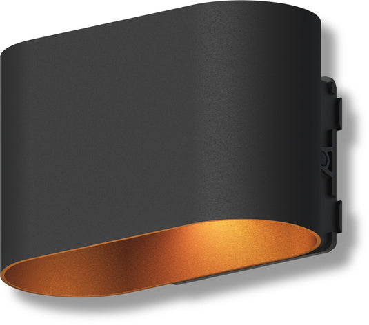 Calex potenza wandlamp - up down tuinverlichting - 4.5w - warm wit licht - zwart