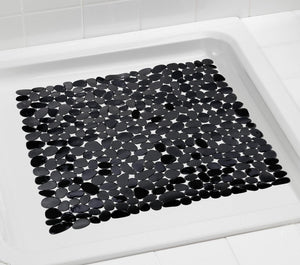 Wenko anti-slip douchemat paradise 54x54cm zwart - antislipmat voor douche - met zuignappen