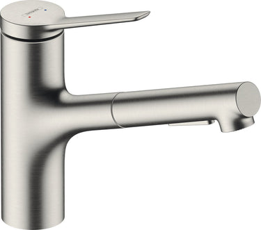 Hansgrohe zesis m33 - keukenmengkraan - ééngreeps bediening - 150mm maat - uittrekbare vuistdouche - 2 straalfuncties - rvs look