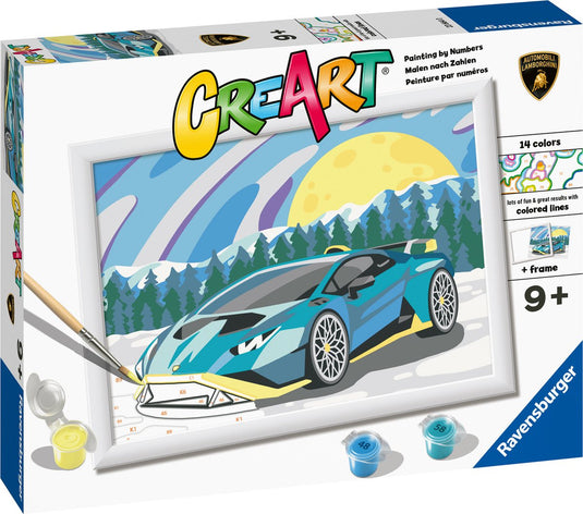 Ravensburger creart blue lamborghini - schilderen op nummer voor kinderen