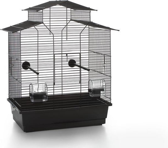 Beeztees iza 2 pagode - vogelkooi - zwart - 45x28x59,5 cm